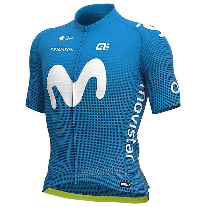 2020 Fahrradbekleidung Movistar Wei Blau Trikot Kurzarm und Tragerhose